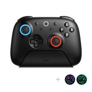 8Bitdo Ultimate 2 Bluetooth Controller with TMR Joysticks, Switchable Hall Effect/Tactile Triggers, Vibration, Motion Control, RGB Fire Ring and Back Buttons for Switch/Switch 2 & Windows PC - Black