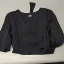 SAUNGKUAI Women's Plunge Deep V Neck Long Sleeve Bodysuit Double Lined Thong Body Suit Shirt Tops (Medium)