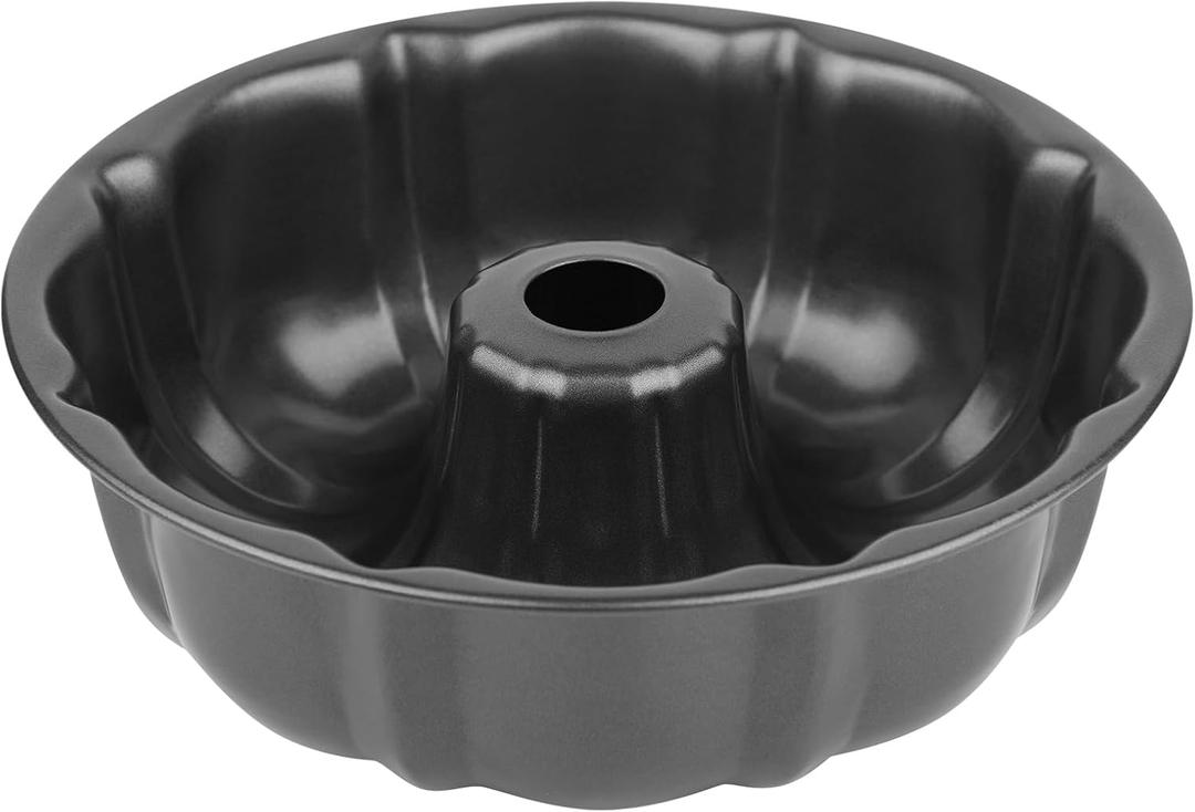 Novery 9.5" Non-stick Cake Pan, Heavy Duty Carbon Steel Fluted Tube Round Baking Pan,Buntz Pound Cake Pan Mold,Tube Bakeware,Baking Mold for Jello,Gelatin,Chocoflan,Flan