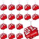 Tondiamo 20 Pcs Megaphone Cheer Keychain Bulk Cheer Gifts Cheerleader Pom Pom Bag Tag Cheerleader Acrylic Luggage Keychain Valentines Gift (Red)