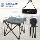 Padded Camping Stool, 18 Inch Oversized Camping Foot Rest, 500lb Outdoor Folding Camp Chair Portable Camping Ottoman for Camping Gardening w/Storage Net, Carry Bag (1, DarkGreen)