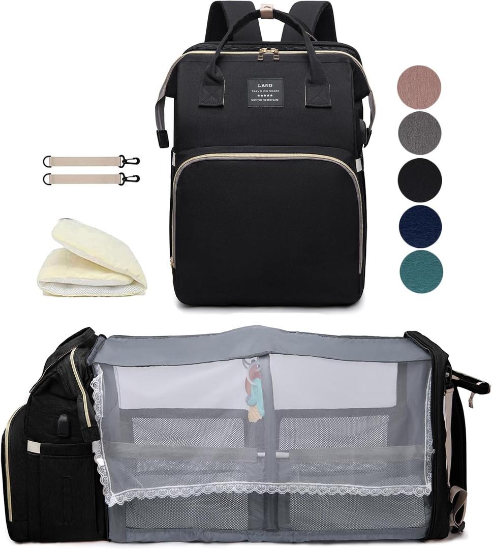 Black boy Diaper Bag Backpack: Baby toddler Bags with Changing Station for Women Men Girls Mom Dad Large Travel Backpack Paaleras Modernas Para Bebe Nia Nio Newborn Essentials Baby New Born Gift, Medium