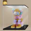 LANSCOERY Small Acrylic Display Case with Adjustable Yellow/White/Warm LED Light, UV Protection Clear Display Box, Dustproof Showcase for Action Figures, Models, Collectibles - 6x6x6inch