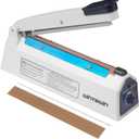 Impulse Heat Sealer 8 inch Impulse Bag Sealer Poly Bag Sealing Machine Heat Seal Closer for Plastic Bags PE PP Bags