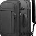 55L Extra Large Travel Backpack, Expandable 50L - 60L Carry On Backpack, Travel Luggage Suitcase Anti-Theft TSA Flight Laptop Bag, Sturdy 18.4 Inch XXXL Daypack Weekender Gifts for Men, Black