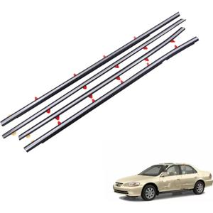 4 Pcs Car Window Weather Stripping Seal for Accord 1998 1999 2000 2001 2002, Car Window Seal Trim Molding Belt Self Adhesive Weatherstrip Accessories