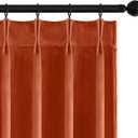 MIULEE Terracotta Velvet Curtains 96 inches Long, Pinch Pleated Blackout Fall Drapes with Hooks, Thermal Insulated Pinch Pleat Panels for Bedroom Living Room, 2 Panels