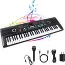 61 keys keyboard piano, Electronic Digital Piano with Built-In Speaker Microphone, Portable Keyboard Gift Teaching for Beginners, electric piano for kids