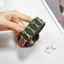 Nylon Loop Elastic Bands Compatible with Samsung Galaxy Watch 3 45mm Band/Galaxy Watch 46mm/Gear S3 Frontier, 22mm Sport Smart Watch Bands Adjustable Quick Release Straps for Women Men. (Green)