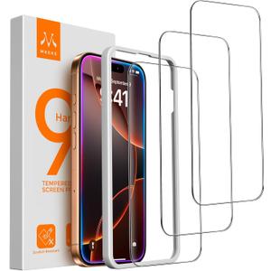 Mkeke Screen Protector for iPhone 16 Pro, 3 Pack Tempered Glass [9H Hardness] [Military-Grade Drop Protection] [Sensitive Touch] [Easy Installation Frame] [HD Clear] for 6.3 inch
