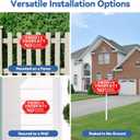 2 x Private Property No Soliciting No Trespassing No Loitering Sign for House and Yard 14 x 7 Inches Signs with 28 Inches Long Stake Rust Free Aluminum Metal (Red/White, 14" x 7")