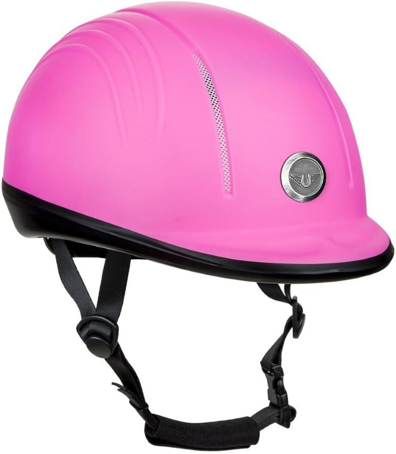 TuffRider Starter Basic Horse Riding Helmet | Comfortable Protective Equestrian Head Gear - SEI Certified (Large, Hot Pink)