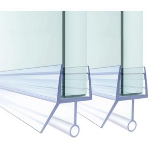 Shower Door Bottom Seal,2 PCS 3/8" X 36" Shower Door Sweep for 3/8 Inch Glass,Frameless Glass Door Seal Strip to Seal 11mm Gap,Stop Shower Leaks and Create a Water Barrier