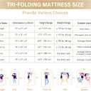 Lazyzizi Folding Mattress,Memory Foam Tri-fold Mattress with Breathable & Washable Bamboo Fiber Fabric Cover, Foldable Floor Guest Bed for Camping, Road Trip, 6Inch TwinXL