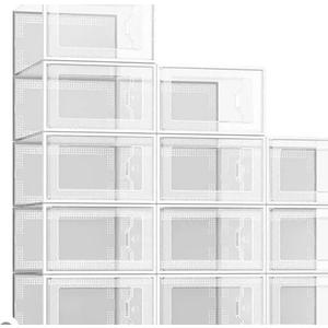 SEESPRING Shoe Storage Box, Clear Plastic Stackable Shoe Organizer Large, 9" x 5,5" x 0,5"