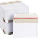 Mailing Envelopes - 6x8 in, White, 100 Count, Flat Peel & Seal - Thick Cardboard Envelopes, Photo Mailers & Trading Card Mailers