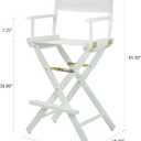 Casual Home Director's Chair ,White Frame/White Canvas, 30" - Bar Height, 30 in