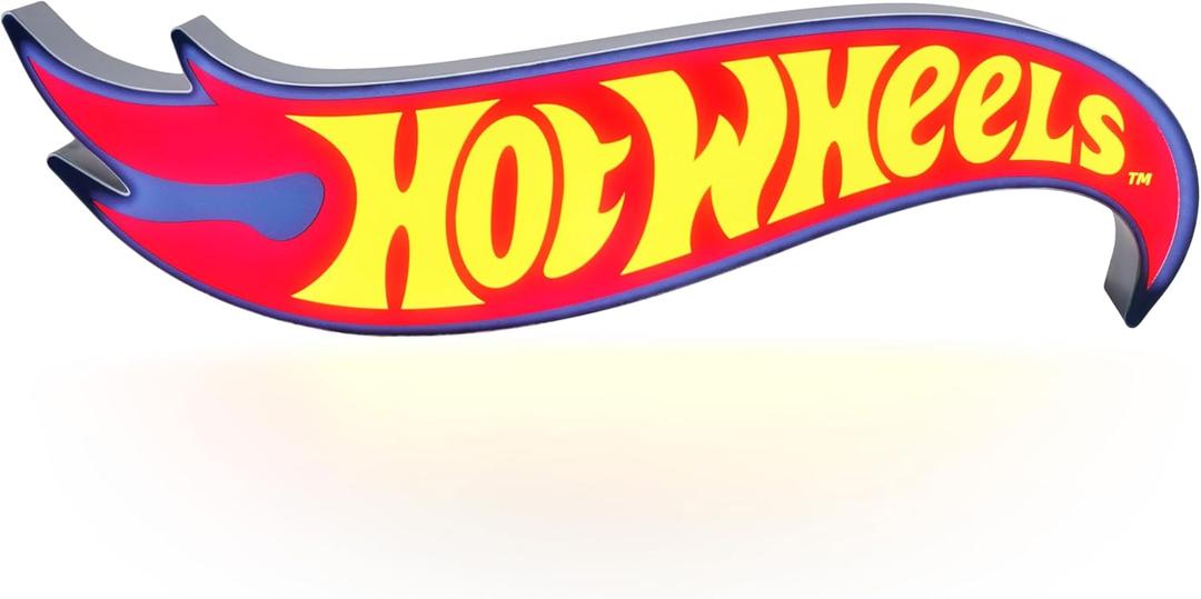 Hot Wheels Logo Light - Officially Licensed Racing Logo Icon Night Light, Racetrack Play Room Decor and Gift for Boys and Girls, Toy Car and Bedroom Accessory and Nightlight for Kids | Paladone