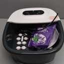 Foot Spa Bath Massager with Heat Bubbles and Vibration Massage and Jets, 16 OZ Calming Lavender Foot Soak Epsom Salt, Foot Soaker with Red Light, 22 Massage Rollers, Adjustable Temp - Black