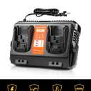 DCB102 20V MAX Battery Charger Replacement for Dewalt Battery Charger, 2 Port Charger Compatible with Dewalt 12V-20V Batteries