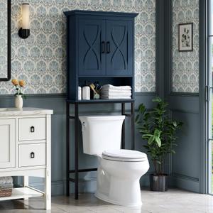 Over The Toilet Storage Cabinet, Over Toilet Storage with Door Above The Toilet Cabinet Freestanding Space Saver Behind Toilet Bathroom Organizer Over Toilet Bathroom Organizer, Ultramarine