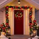 Joottuan Velvet Christmas Bow 5 x 7 inches Rustic Crafts Gift Bows Vintage Velvet Ribbon Wreath Bows for Christmas Tree Home Decor Indoor Outdoor Decoration (48, Red)