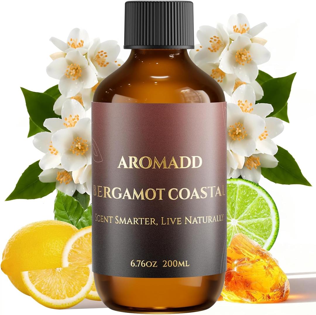 Aromadd Bergamot Coastal Diffuser Oil Inspired by Luxury Hotel Scent 6.76 Fl Oz (200ml), Aroma Diffuser & Hotel Fragrance Diffuser Oil, Essential Oil Diffuser for Aromatherapy, Long-Lasting