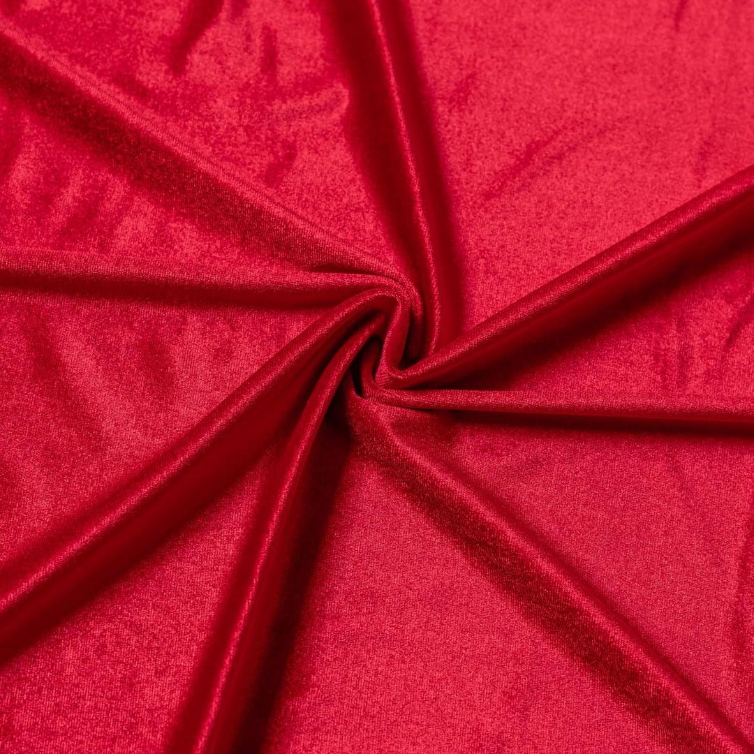 Stretch Velvet Fabric by The Yard for Apparel,Sewing,Crafting,Full Dress 93% Polyester 7% Spandex 63" Wide (Red,2Yard)