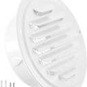 HG Power 4 Inch Soffit Vents, Metal Round Vent Cover with Screen Mesh, Louver Exhaust Vent for Wall, Ceiling Mount, Shed, Garage, Attic Ventilation, 2-PackWhite