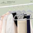 BAGAIL Plastic Hangers 50 Pack with Non-Slip Design,0.2 Inches Thick, 360Swivel Hook Space Saving Organizer for Bedroom Closet,Shirts,Pants(Grey- S Shaped) (Gray)