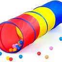 PigPigPen Pop Up Play Tunnel Tent for Toddlers Babies or Dogs, Indoor & Outdoor Toys for Kids Backyard Playset. (Red,Yellow,Blue)