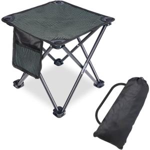 Camping Stool Portable, 13.7 Inch Folding Stool for Outdoor Gardening, Fishing, BBQ, Hiking with Carry Bag(400 LBS Capacity)