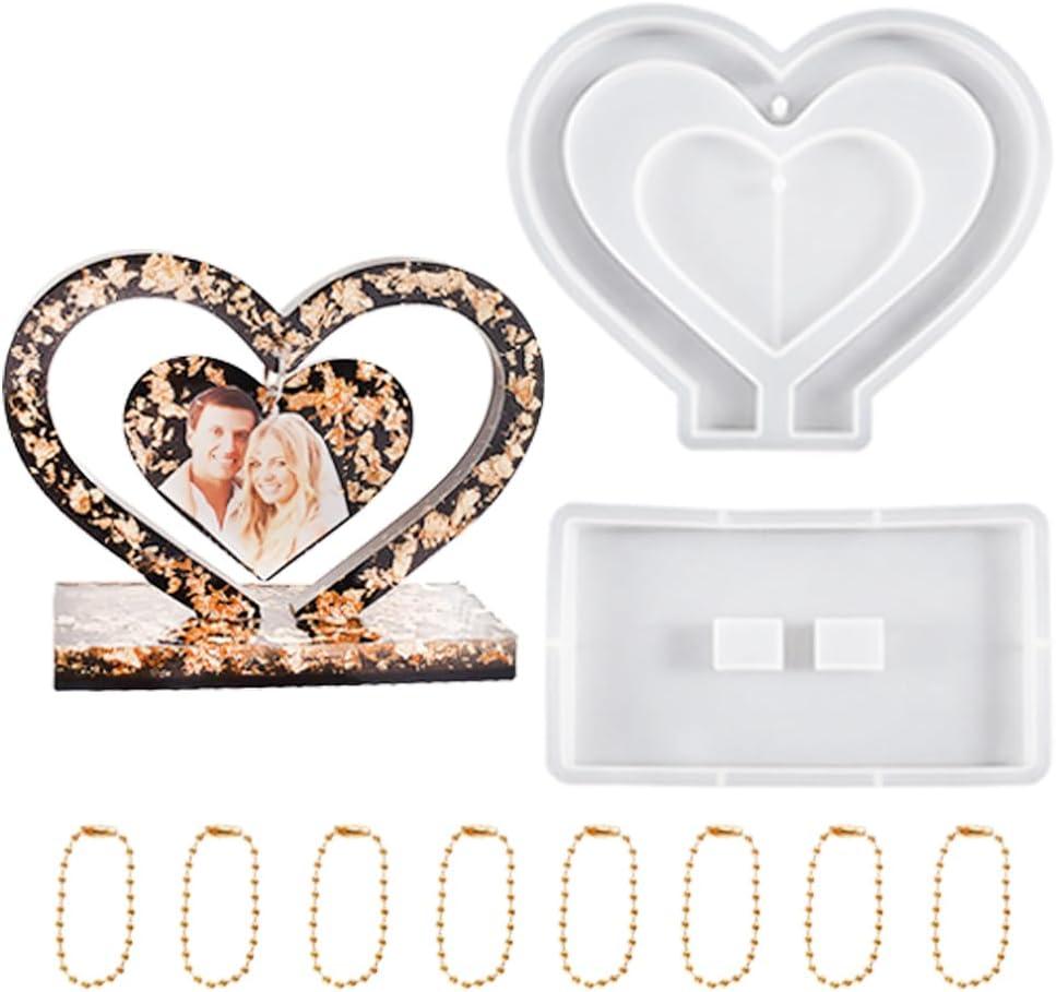 1 Set Heart Photo Frame Resin Molds Silicone, DIY Personalized Epoxy Resin Photo Frame Mold,Crafts Photo Display Tool,Art Supplies Home Table Decorations Holiday Gifts