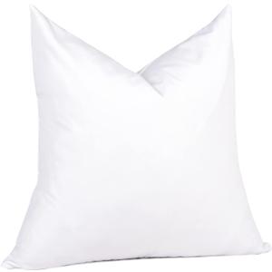 puredown 28 x 28 Feather Down Throw Pillow Insert, 1 Pack Euro Pillow for Decorative Bed Cushion Couch Sofa (Classic White (Single))