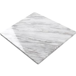 Natural Marble Cutting Board For Kitchen, 16 x 20 Inch Marble Slab Pastry Board With Non-Slip Feet For Baking, Cheese, Charcuterie, Chocolate, White Gray Net Veins