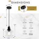 Vintage Pendant Lights Kitchen Island, Glass Kitchen Pendant Lighting Over Island, Farmhouse Pendant Light Fixtures for Kitchen Island, Bathroom, Bedroom, Dining Room, 2 Pack