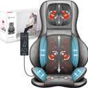 COMFIER Massager Chair with Heat, Shiatsu Neck Back Massager Portable with Compress & Rolling,Massage Chair Pad for Full Back,Neck,Full Body Pain, Gray