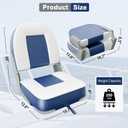 2-Pack 20" High Back Boat Seat with Thickened Sponge Padding and Hinge, Waterproof Boat Captain Chairs, Easy to Store, Ideal for Fishing, Sightseeing, Boating Blue