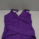 Smismivo Tummy Control Swimsuits for Women Slimming One Piece Bathing Suit Retro Ruched Push Up Vintage Padded Swimwear Purple XL