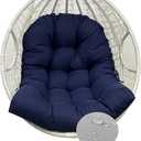 Outdoor Hanging Egg Chair Cushions Waterproof Navy Blue Hammock Chair Cushion with Ties Patio Egg Swing Chair Replacement Pads for Indoor Outdoor Garden Balcony,47 * 35"