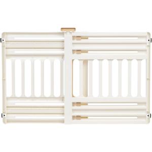IRIS USA 24"-39" Dog Gate, Adjustable Indoor Pet Barrier, Pet Gate for Puppy, Small Dog, Cat, Easy Twist-to-Lock for Doorways & Stairs, Portable, Expandable, 25" Tall, White