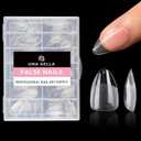 Short Almond Fake Nails 312pcs Press on Nails Pre-shape Gel Nail Tips for Full Cover Acrylic Short Almond Nails False Nails For Nail Extension12 Sizes Gelly Tips