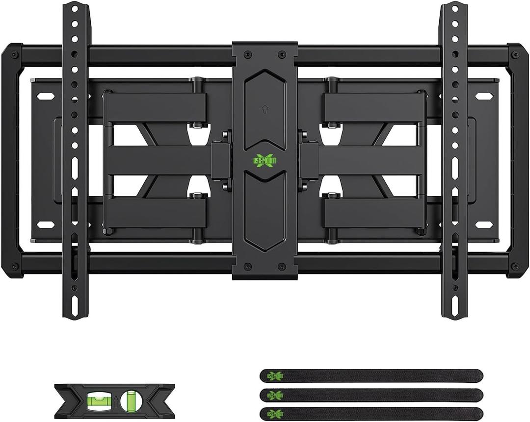 USX Mount Ultra Slim TV Wall Mount for 37-90 inch TVs, Low Profile Full Motion TV Mount with Swivel Articulating Dual Arms, Wall Bracket for Max VESA 600x400mm Holds 120lbs, Fits 16"/18"/24" Studs