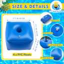 Leinuosen 10' 10' Floating Pool Canopy Set with 4 Pcs Water Canopy Shade Float Kits Steel and Aluminum Frame Floating Umbrella for Pool Lake Beach Include Hand Air Pump and Carry Bag(Blue)
