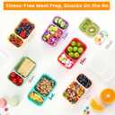 8 Pack Wheat Straw Snack Containers with Lids, 2-Compartment Reusable Bento Boxes for Meal Prep, Travel, Camping, and On-the-Go Snacks, Leak-Proof & Dishwasher Safe (8 Colors)