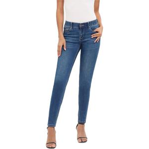 MetHera Women's Le Mel Classic Mid Rise Stretch Skinny Shaping Jegging Denim Jeans (16S, Blue Rose)