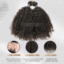 Afro Kinky Curly Pre-Looped Crochet Extensions 100% Human Hair Pre-Separated Crochet Hair for Black Women 100 Strands Natural Color 20 Inch 120 Gram