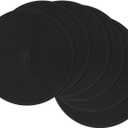 SHACOS Round Braided Placemats Set of 6 Cotton Polyester Heavy Duty 15 inch Round Table Mats Washable Heat Resistant Place Mats (Black, 6)