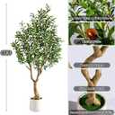 Erimda 6FT Faux Olive Tree with Tall Exquisite Planter Artificial Olive Tree Tall, Potted Fake Olive Plant with 1260 Real Touch Leaves, Indoor Outdoor Home Garden Office Decor