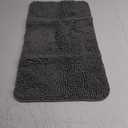 LOCHAS Luxury Bathroom Rug Shaggy Bath Mat 20 x 30 Inch, Washable Non Slip Bath Rugs for Bathroom Shower, Soft Plush Chenille Absorbent Carpets Mats, Gray (Grey)